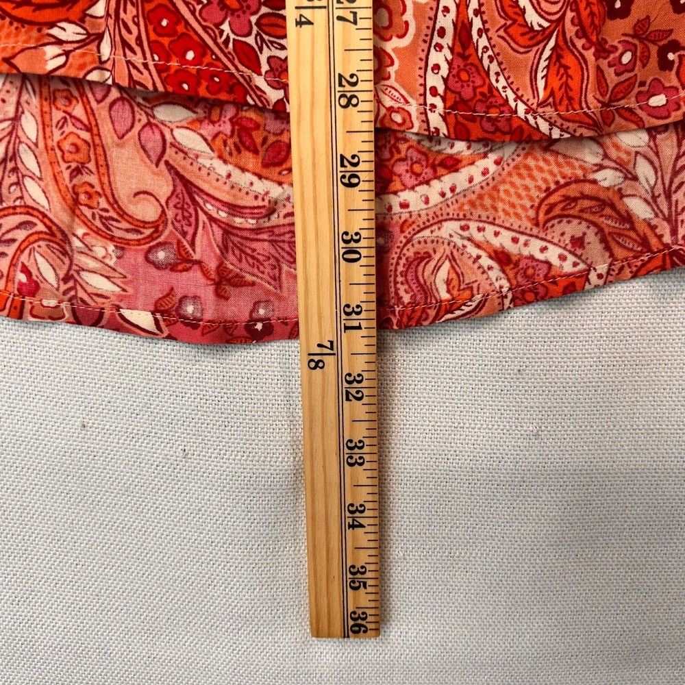 Patrons of Peace Boho Maxi Wrap Skirt L Orange Paisley Patchwork Festival Hippie - Picture 12 of 15